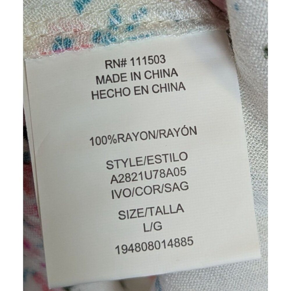 Lily Rose size L Ruffle Button Front Flutter Romper Pink Aqua Florals Juniors - Picture 9 of 14